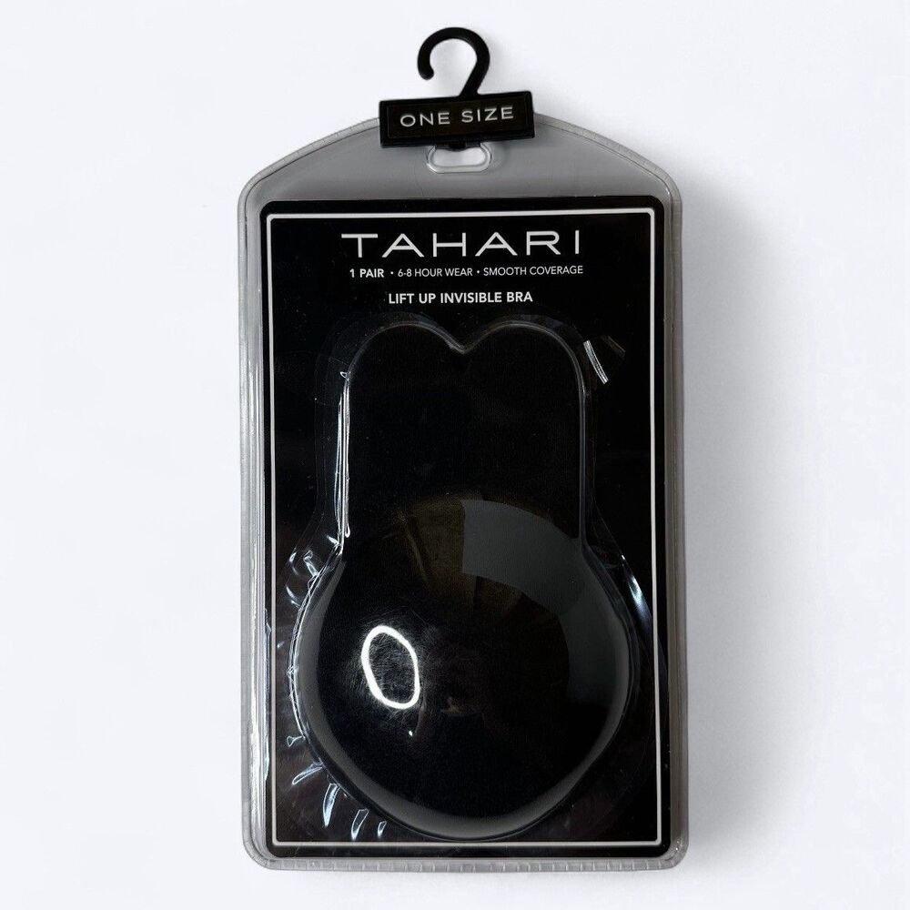 Tahari Lift Up Invisible‎ Bra Black One Size One Pair New